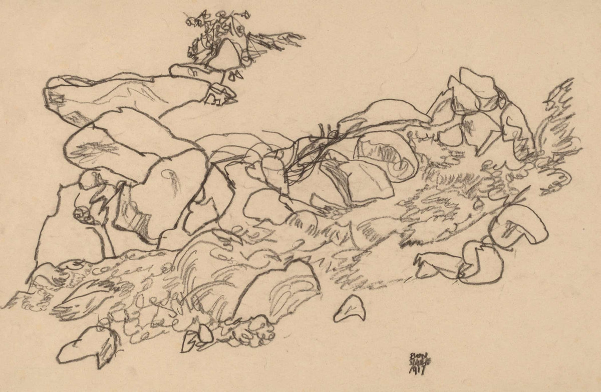 Mountain Stream by Egon Schiele