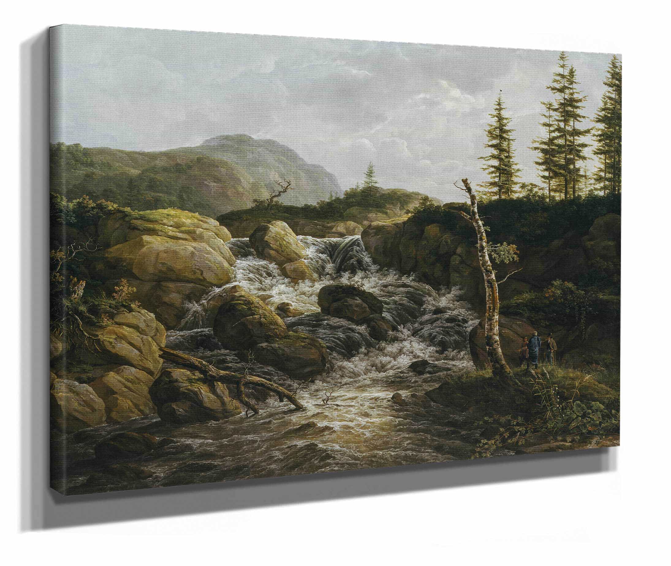 Mountainous Landscape With A Waterfall Norway by Johan Christian Dahl