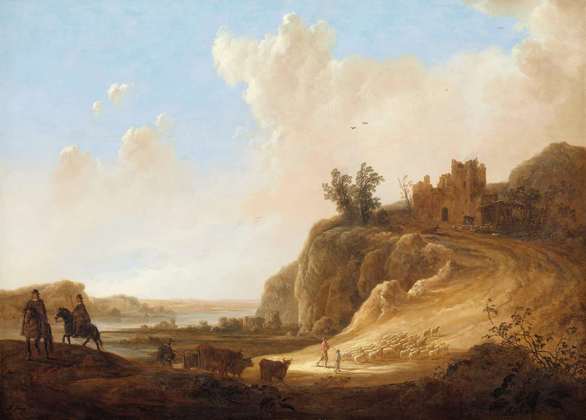 Mountainous Landscape With The Ruins Of A Castle by Aelbert Cuyp