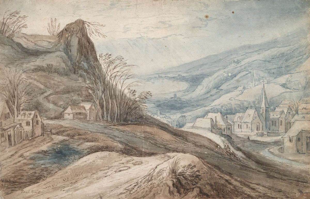 Mountainous Landscape With Village In Valley And Distant View Th Century by Jan Brueghel The Elder