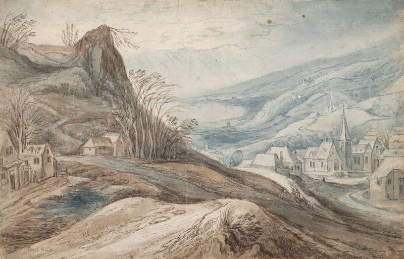 Mountainous Landscape With Village In Valley And Distant View Th Century by Jan Brueghel The Elder