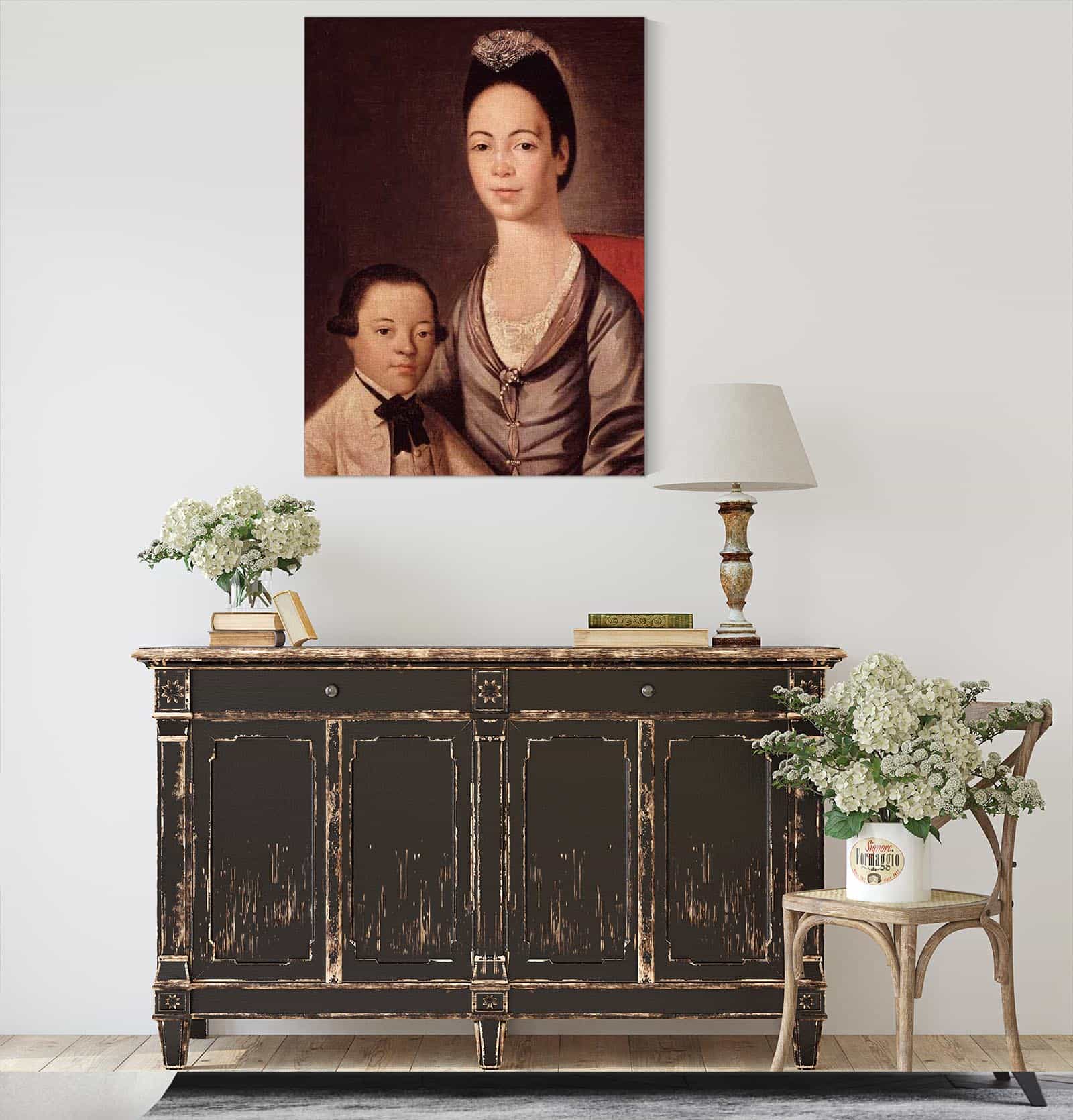 Mrs Aaron Lopez And Her Son Joshua Between And by Gilbert Stuart