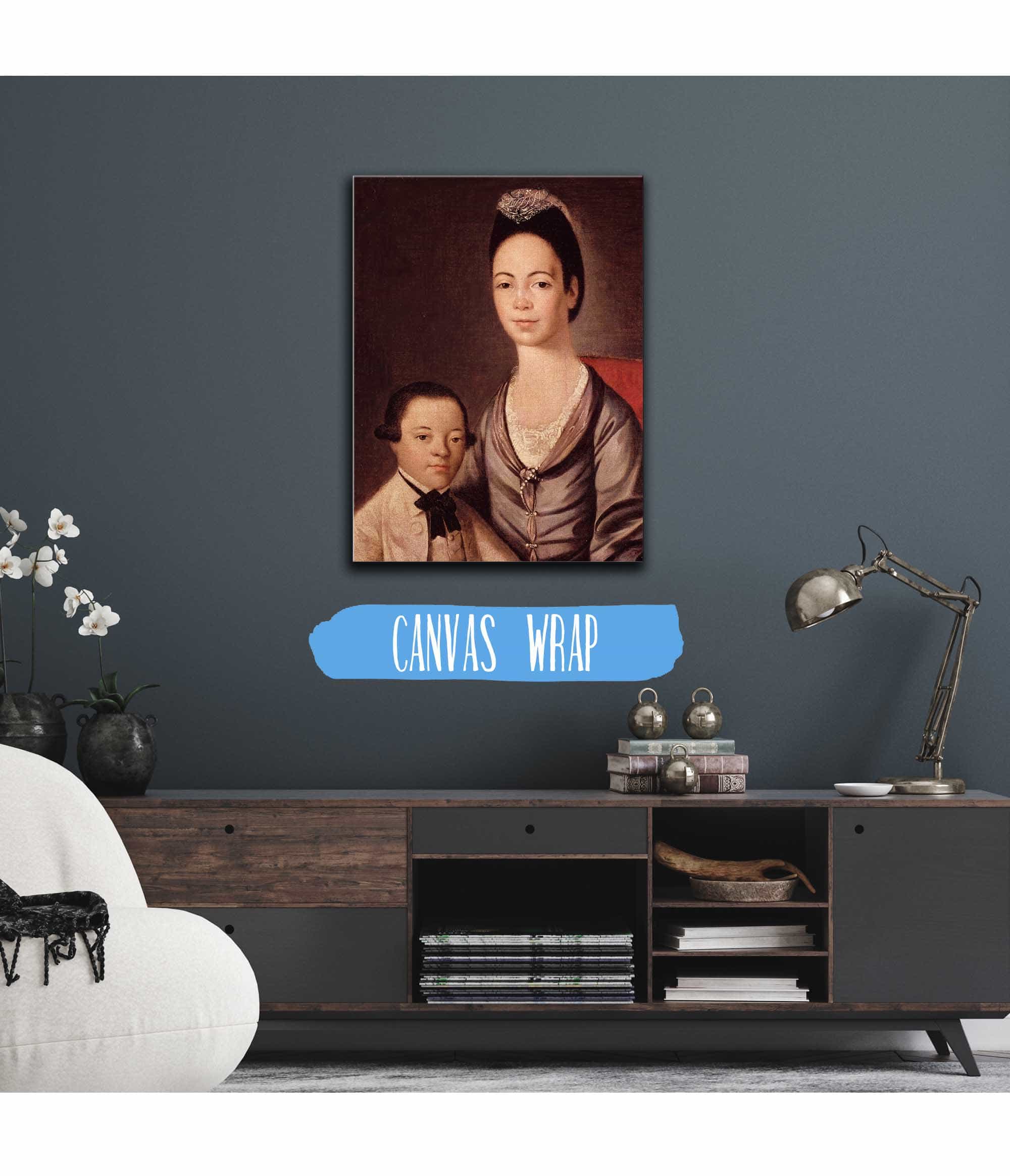 Mrs Aaron Lopez And Her Son Joshua Between And by Gilbert Stuart