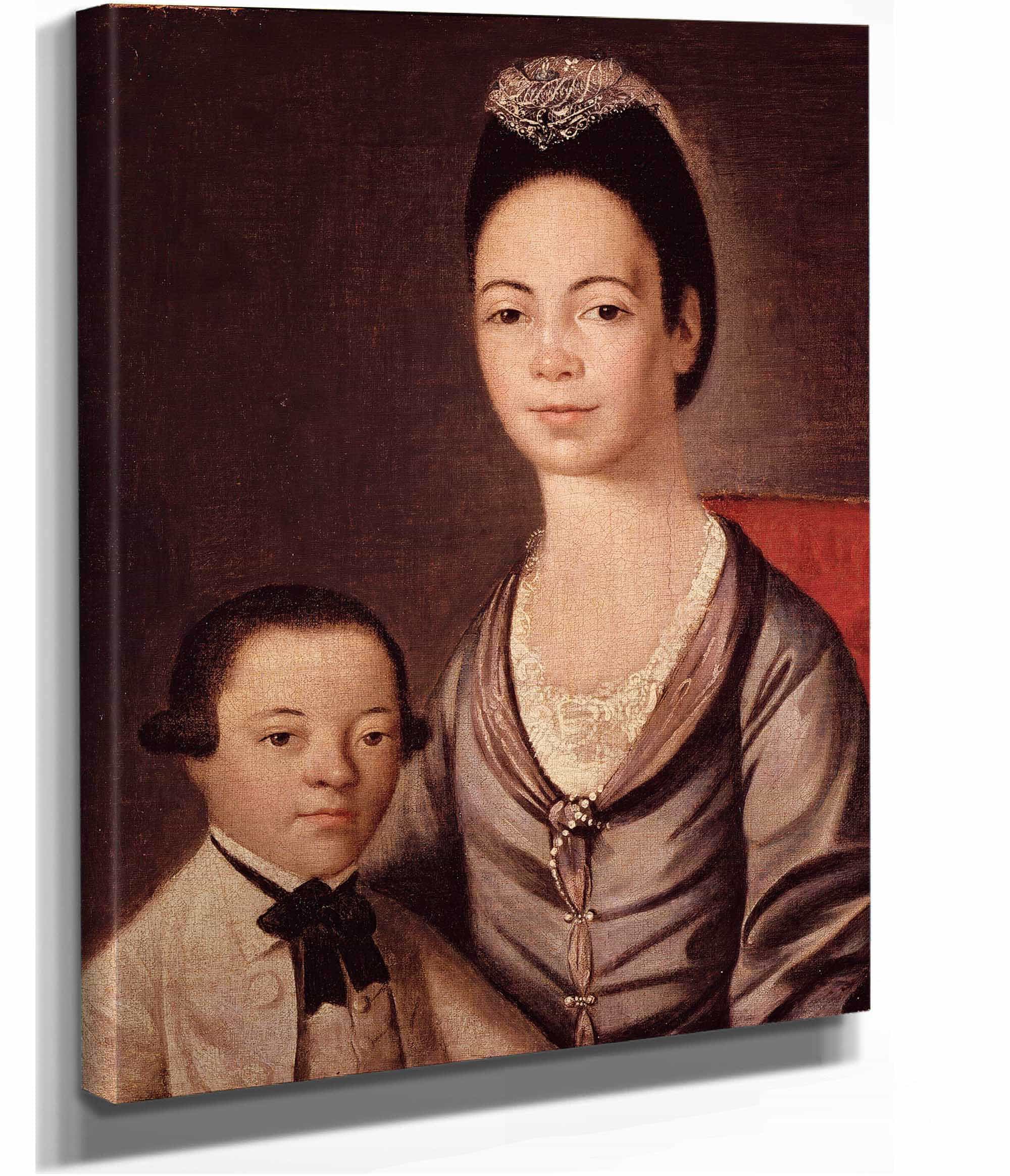 Mrs Aaron Lopez And Her Son Joshua Between And by Gilbert Stuart