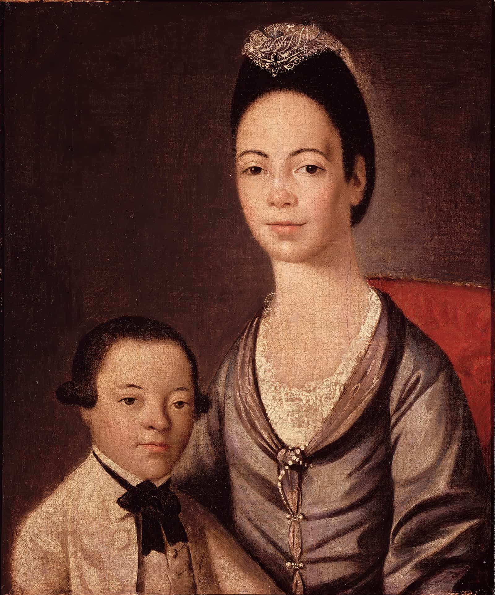 Mrs Aaron Lopez And Her Son Joshua Between And by Gilbert Stuart