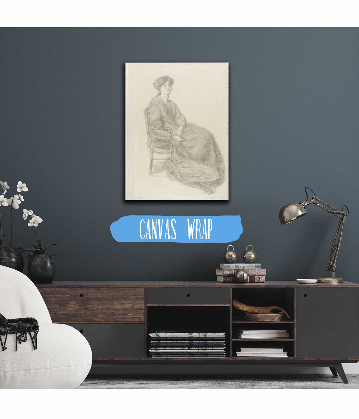 Mrs William Morris Seated In Chair by Dante Gabriel Rossetti