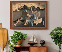 Murai Choan Killing His Younger Brother At The Crossroads by Tsukioka Yoshitoshi