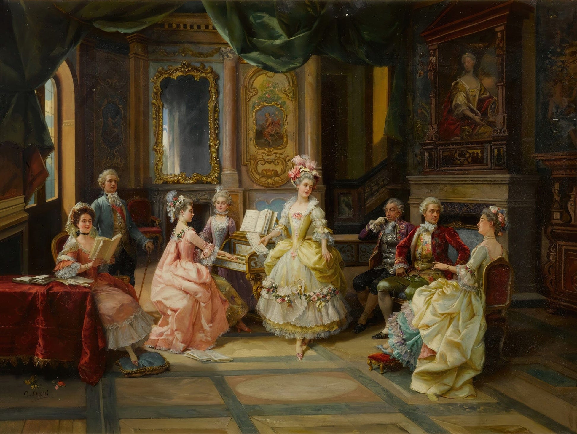 Music In The Parlor by Cesare Auguste Detti