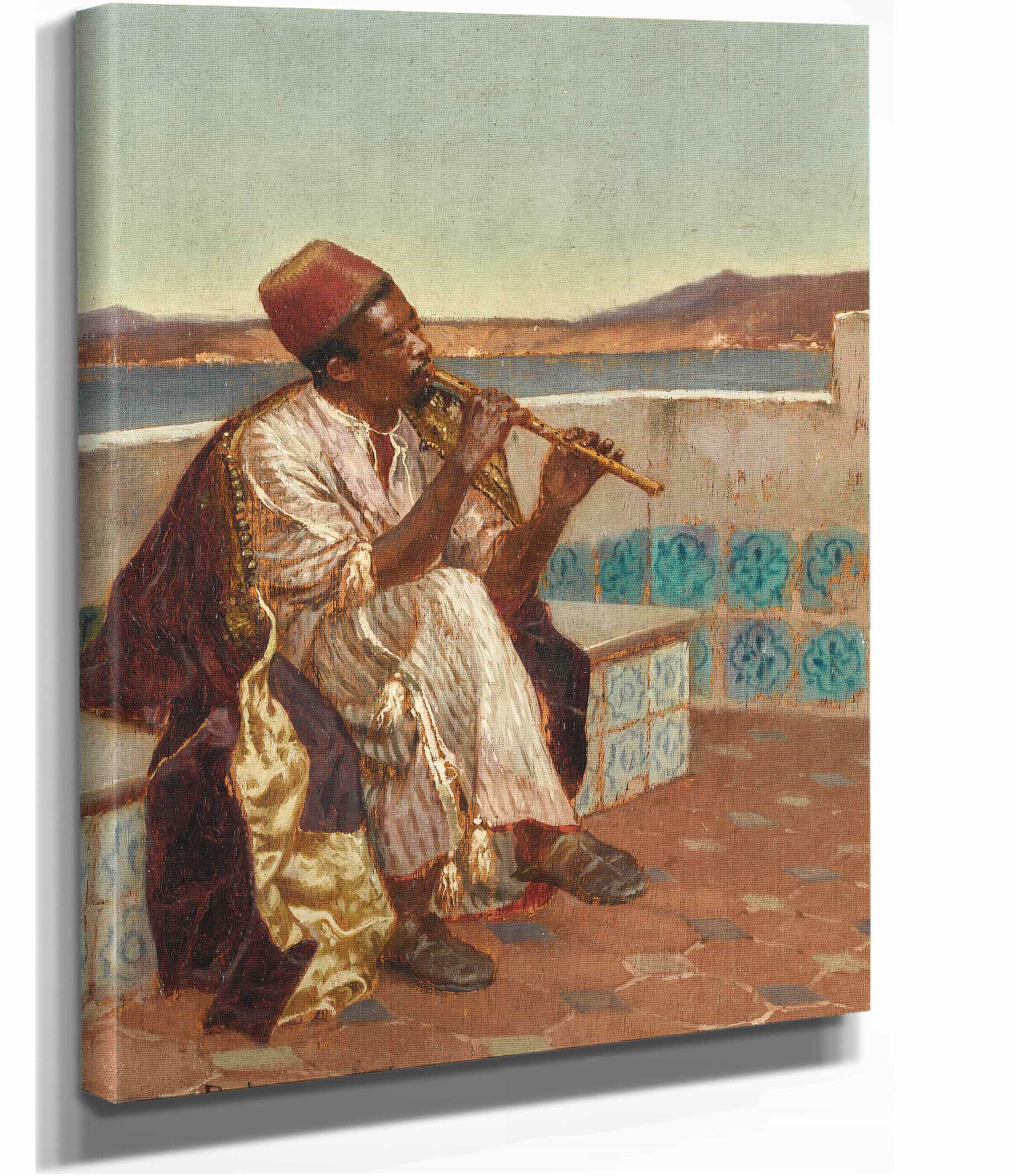 Musician On The Terrace by Rudolf Ernst