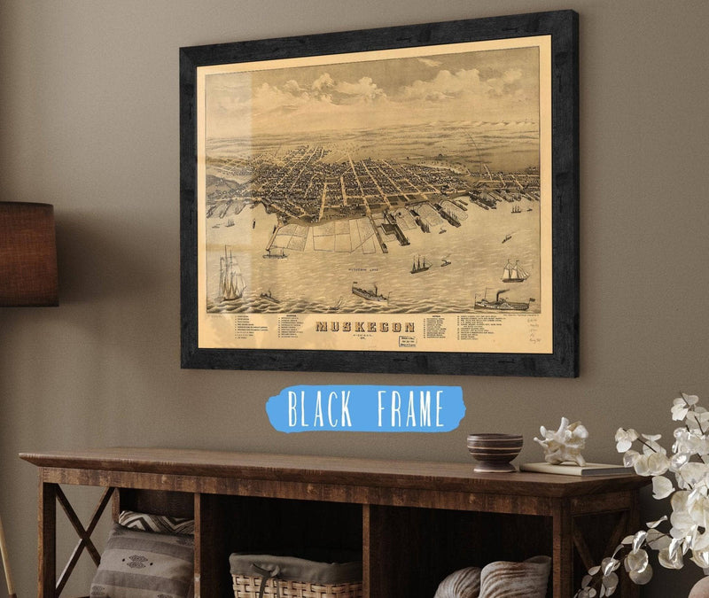 Muskegon Michigan 1874 State of Michigan