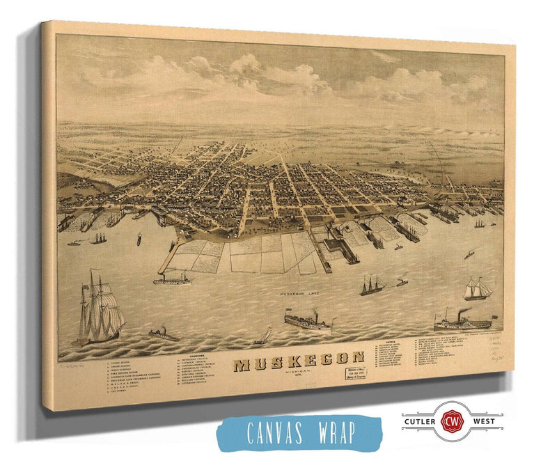 Muskegon Michigan 1874 State of Michigan