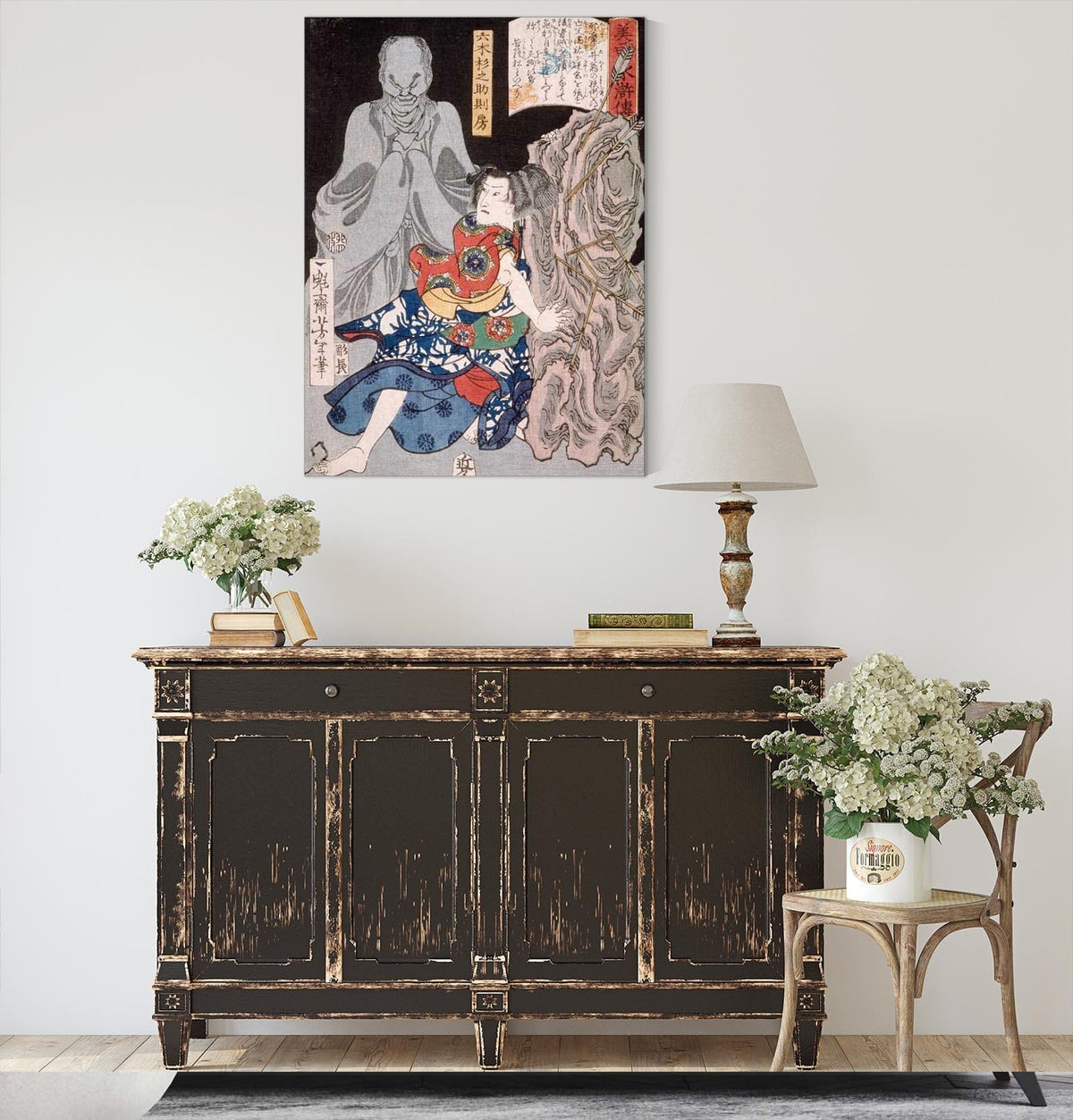 Mutsuki Suginosuke Norifusa With A Ghost by Tsukioka Yoshitoshi