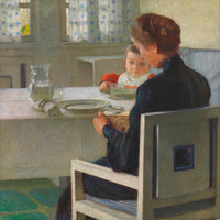 Mutter Und Kind Bei Tisch Beim Fruhstuck by Carl Moll