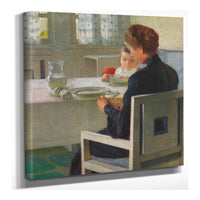 Mutter Und Kind Bei Tisch Beim Fruhstuck by Carl Moll