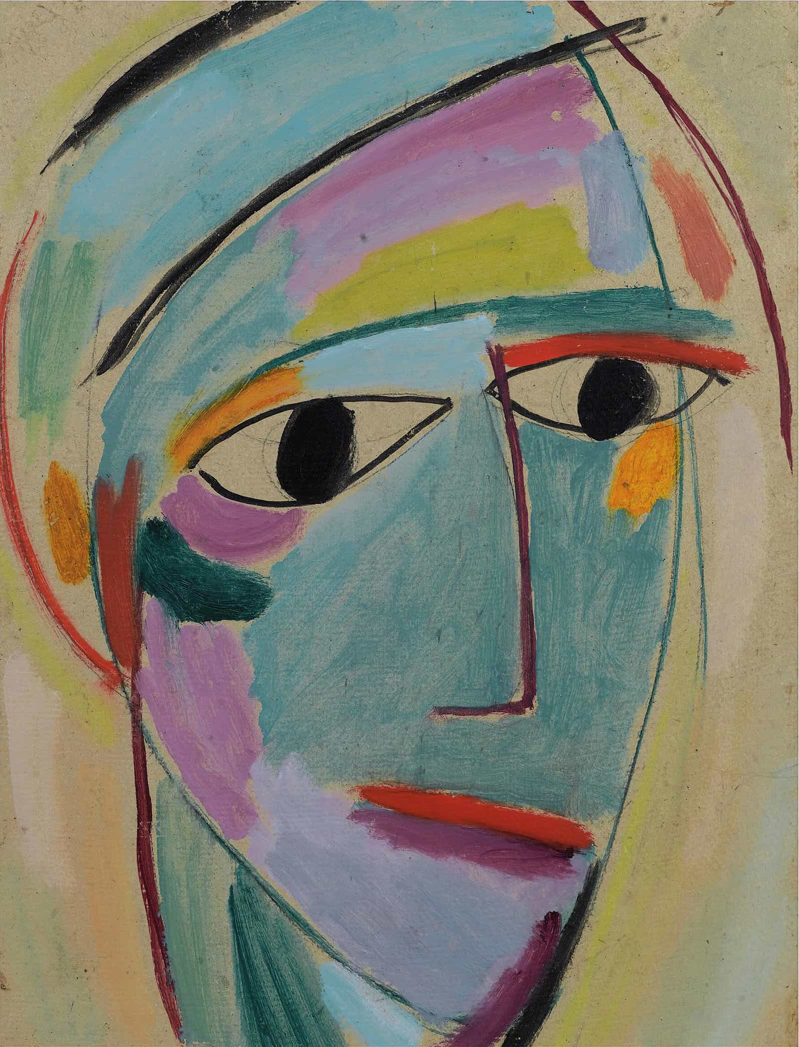 Mystical Head Three Quarter Profile by Alexej Von Jawlensky
