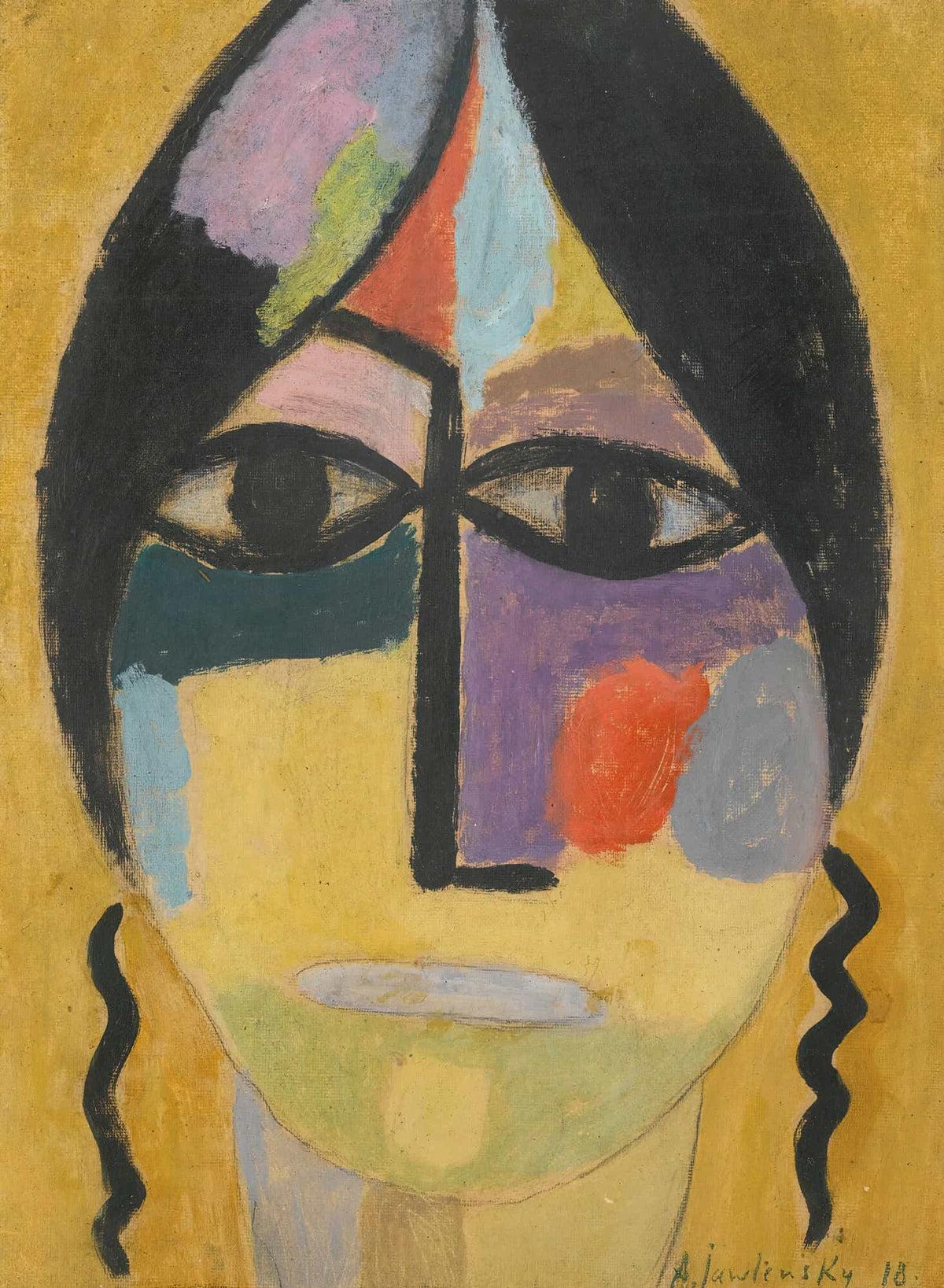 Mystischer Kopf Rabenflugel Iv Mystical Head Ravens Wing Iv by Alexej Von Jawlensky