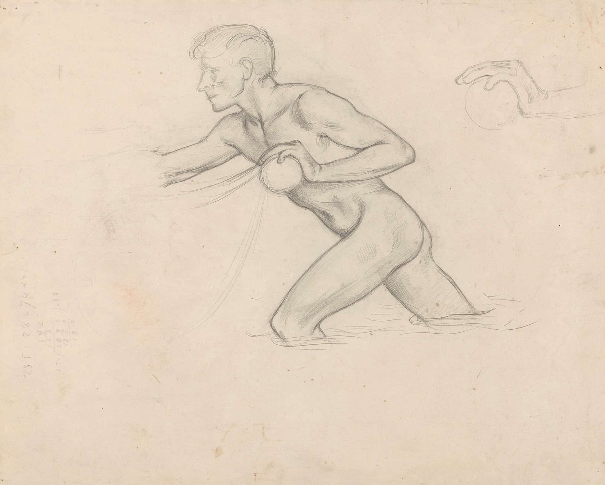 Naakte Jongen In Het Water Duwend by Richard Nicolaus Roland Holst