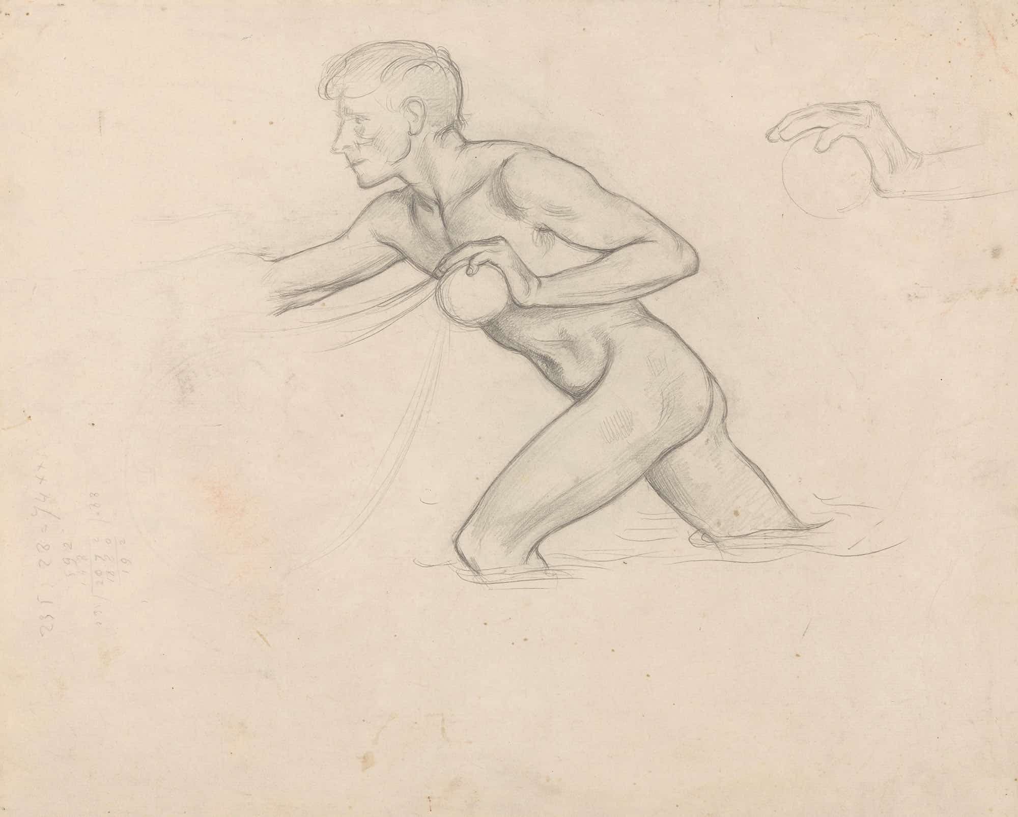 Naakte Jongen In Het Water Duwend by Richard Nicolaus Roland Holst