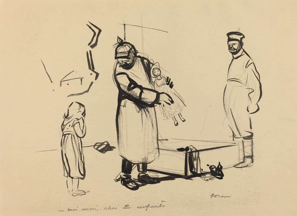 Nach Paris Moi Aussi Chai Des Enfants by Jean Louis Forain