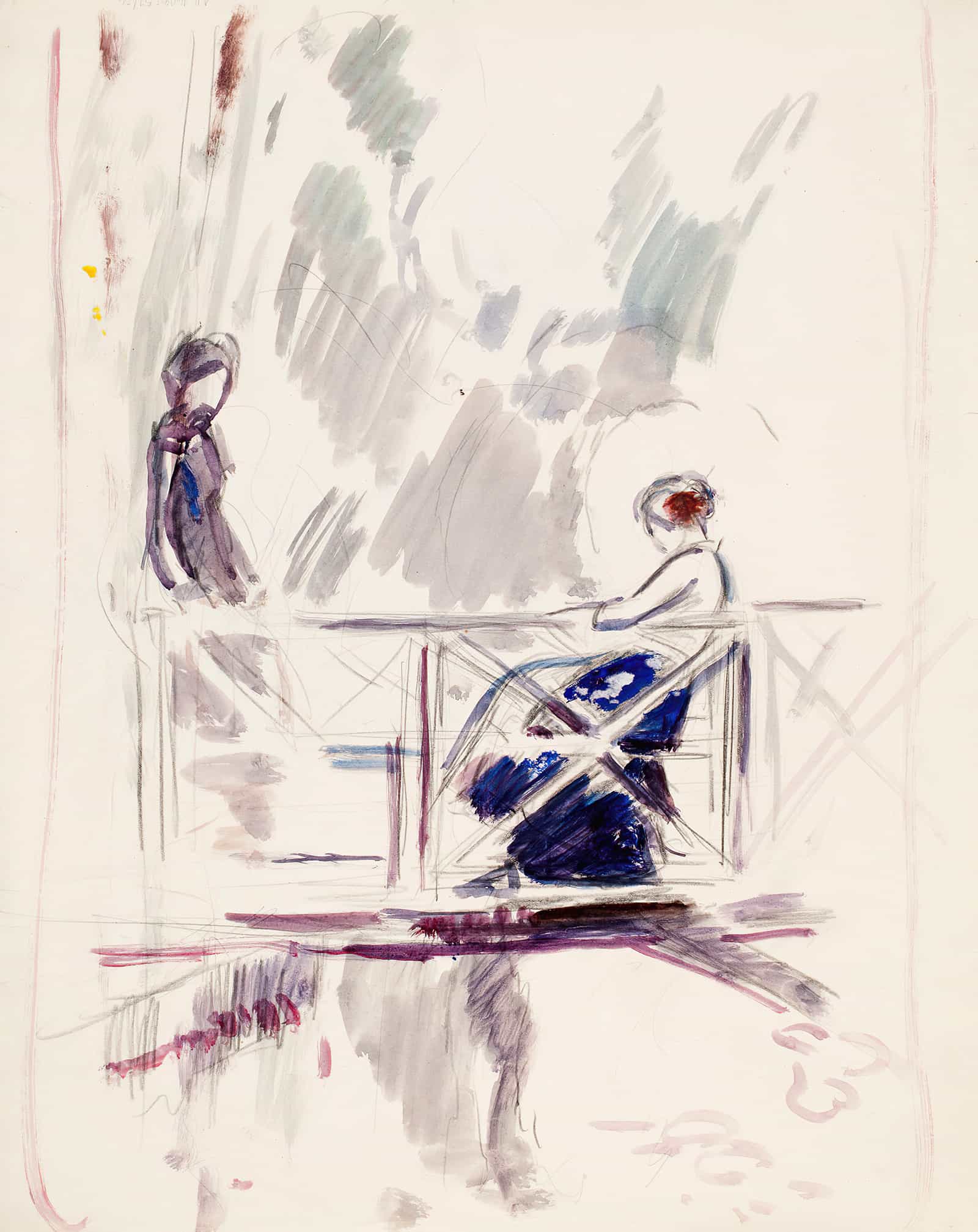 Naiset Ulkosalla Luonnos  by Magnus Enckell