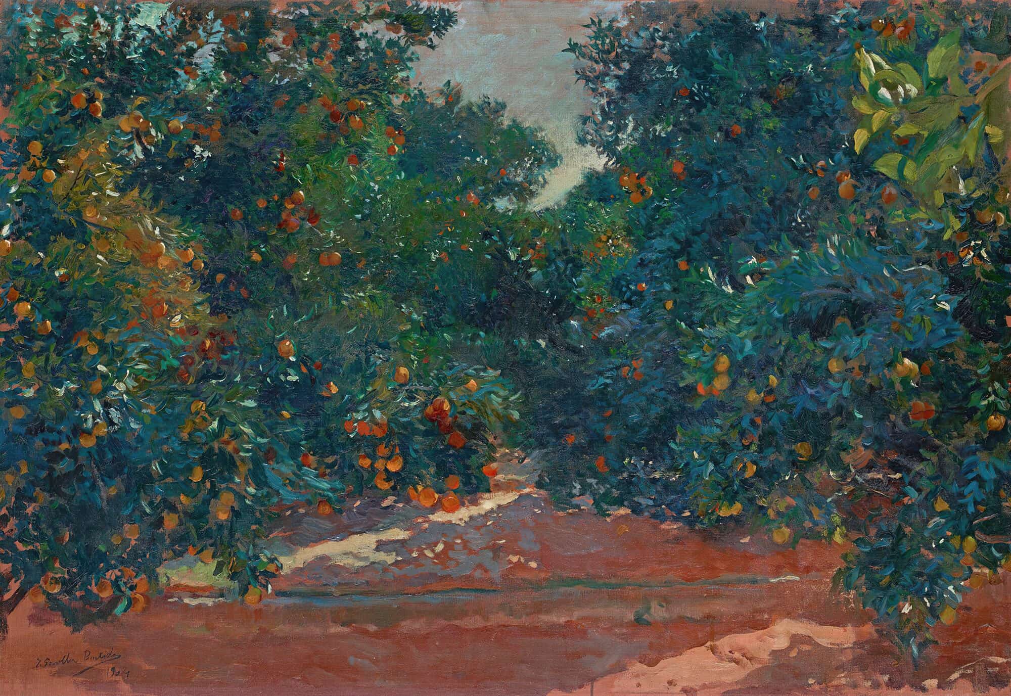 Naranjos De Alcira Orange Trees In Alcira by Joaquin Sorolla