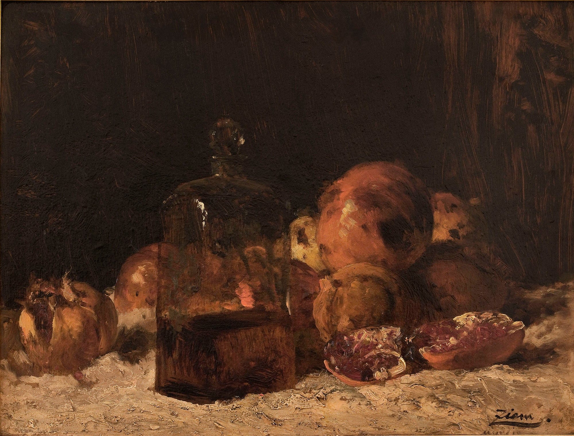 Nature Morte Au Flacon Et Aux Grenades by Felix Ziem