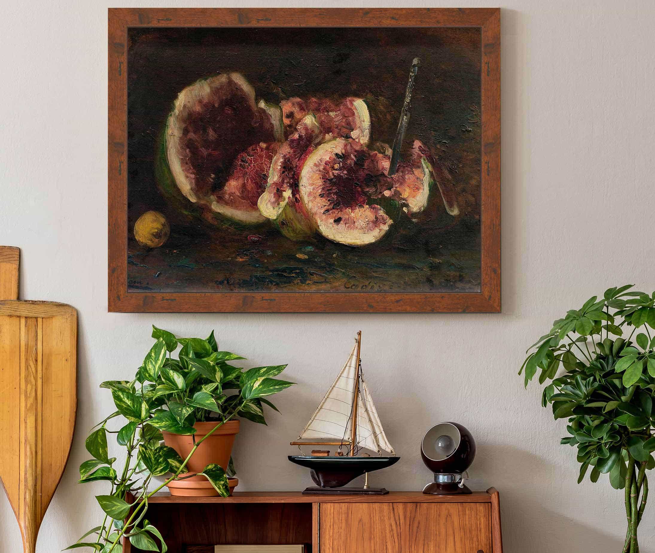 Nature Morte Aux Pasteques Et Couteau by Felix Ziem