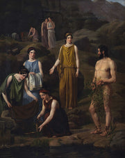 Nausikaa Bringer Den Skibbrudne Odysseus Klaeder by Wilhelm Marstrand