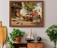 Nautch Girls And Bullock Gharry Ahmedabad Gujarat State India by Edwin Lord Weeks