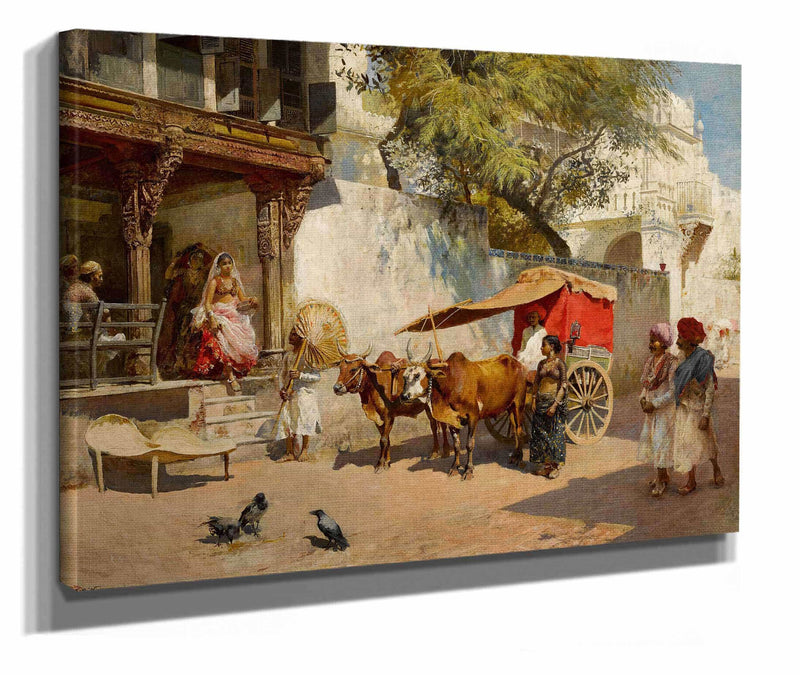 Nautch Girls And Bullock Gharry Ahmedabad Gujarat State India by Edwin Lord Weeks