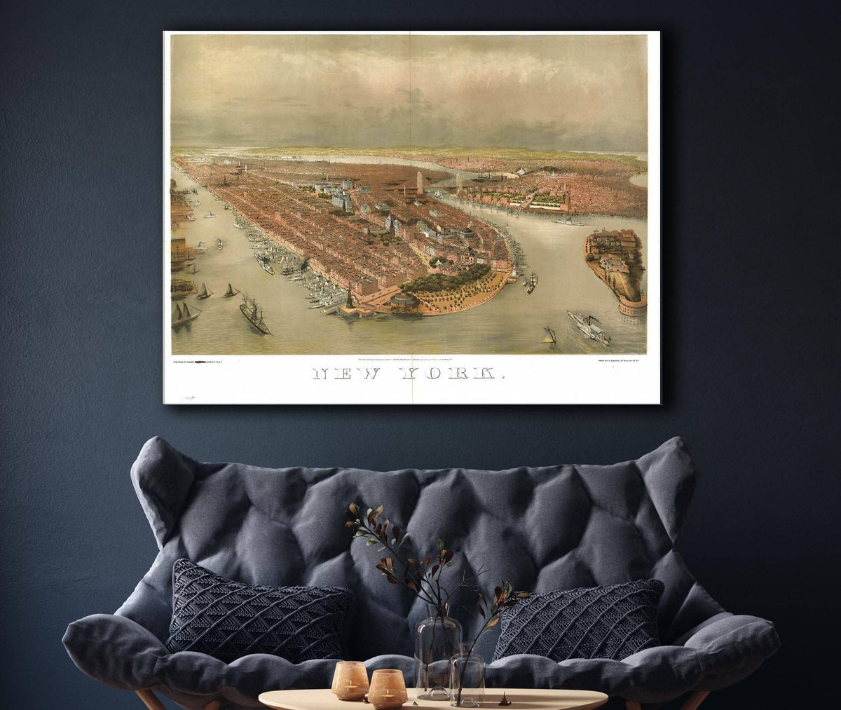 New York  Print By G Schlegel 97 William St Ny State of New York