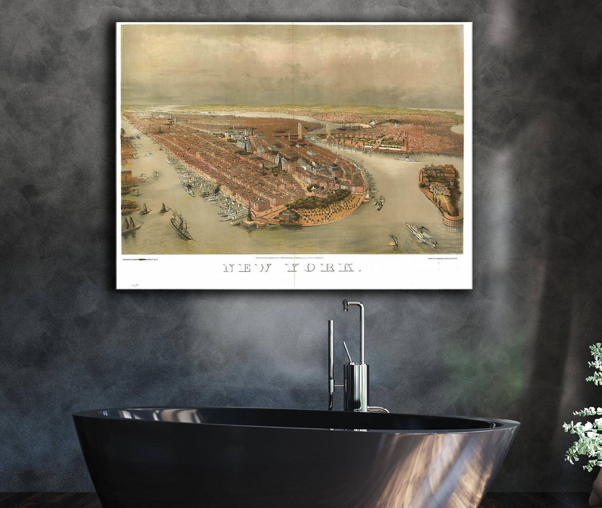 New York  Print By G Schlegel 97 William St Ny State of New York