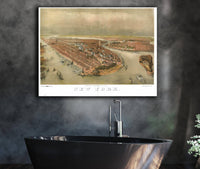 New York  Print By G Schlegel 97 William St Ny State of New York