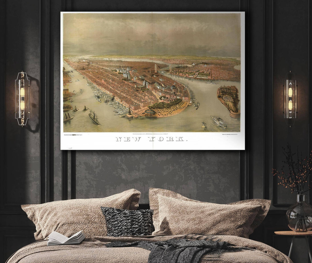 New York  Print By G Schlegel 97 William St Ny State of New York