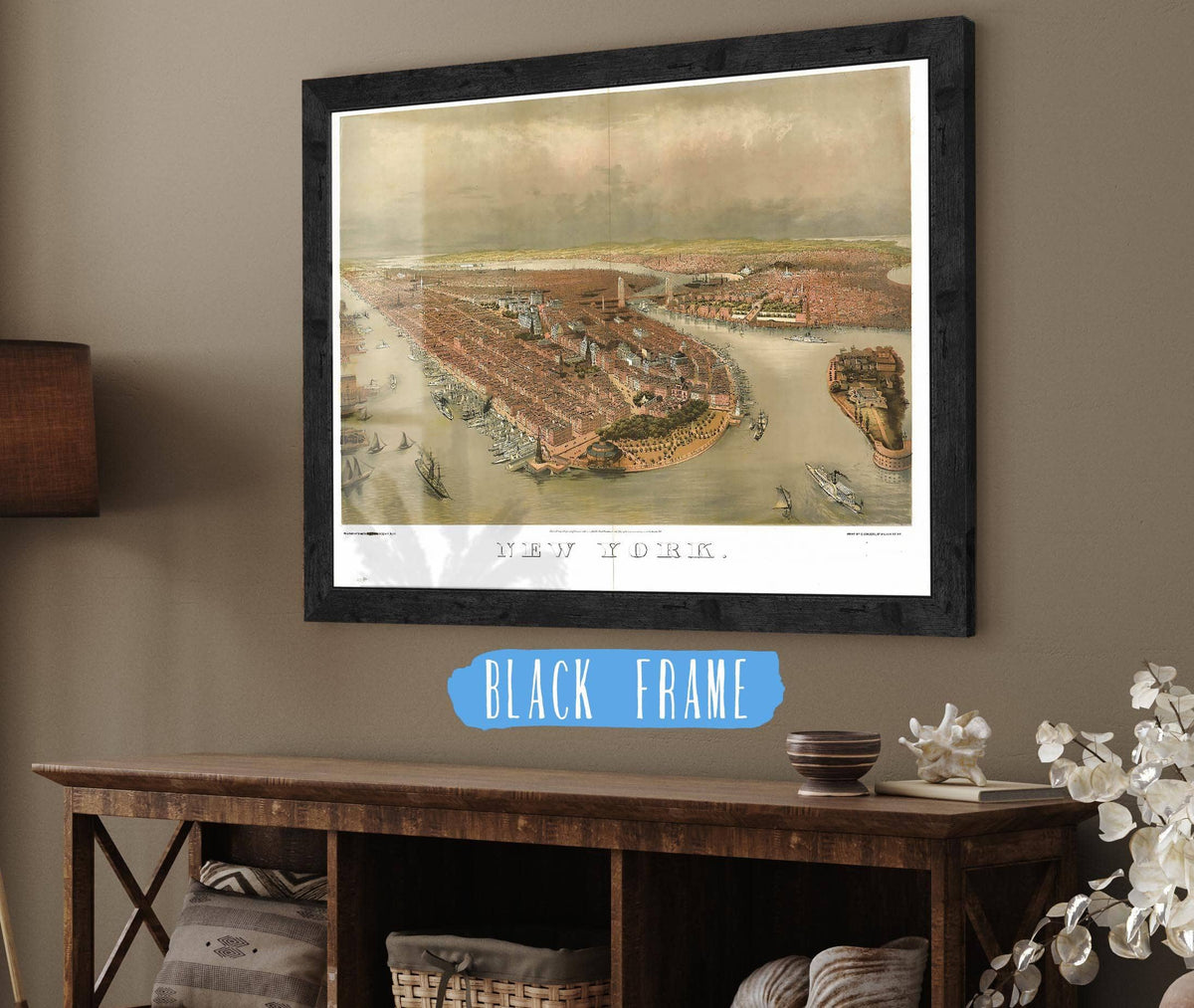 New York  Print By G Schlegel 97 William St Ny State of New York