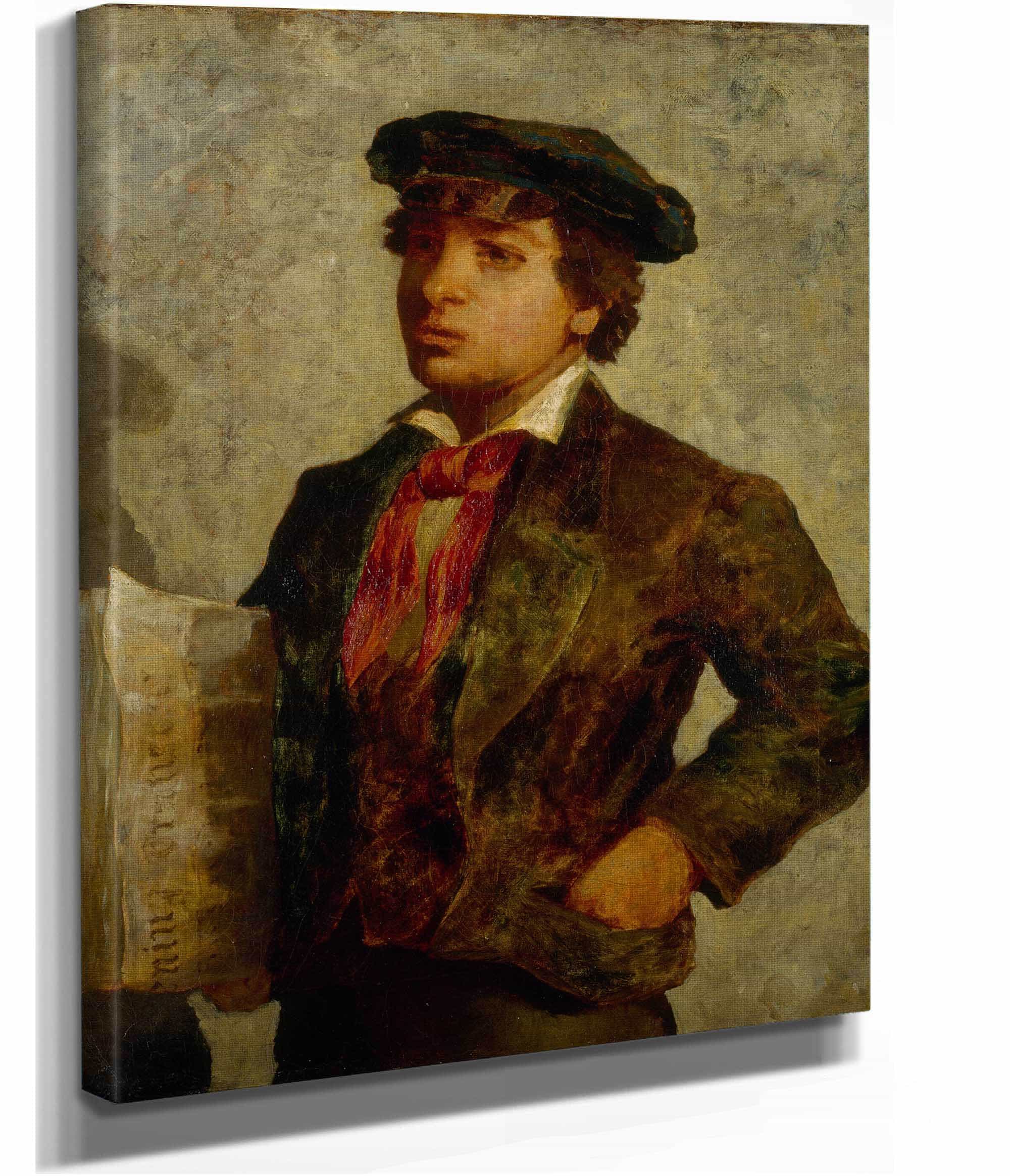 Newspaper Boy by Edward Mitchell Bannister