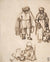 Studies Of Two Men And A Woman Teaching A Child To Walk   by Nicolaes Maes