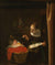 Young Woman At A Cradle  by Nicolaes Maes