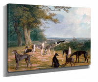 Nine Greyhounds In A Landscape by Jacques Laurent Agasse