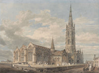 North East View Of Grantham Church Lincolnshire by Joseph Mallord William Turner