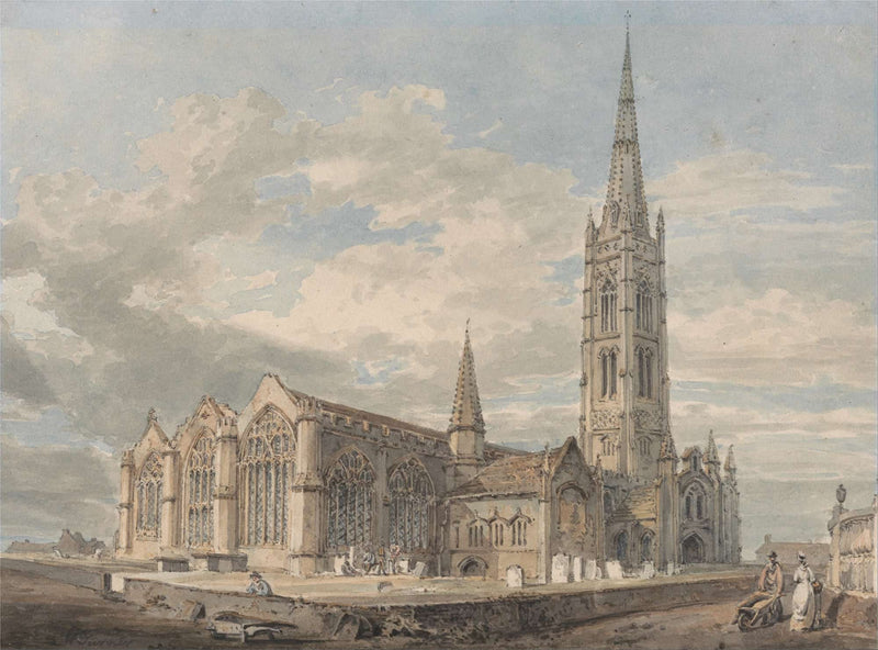 North East View Of Grantham Church Lincolnshire by Joseph Mallord William Turner