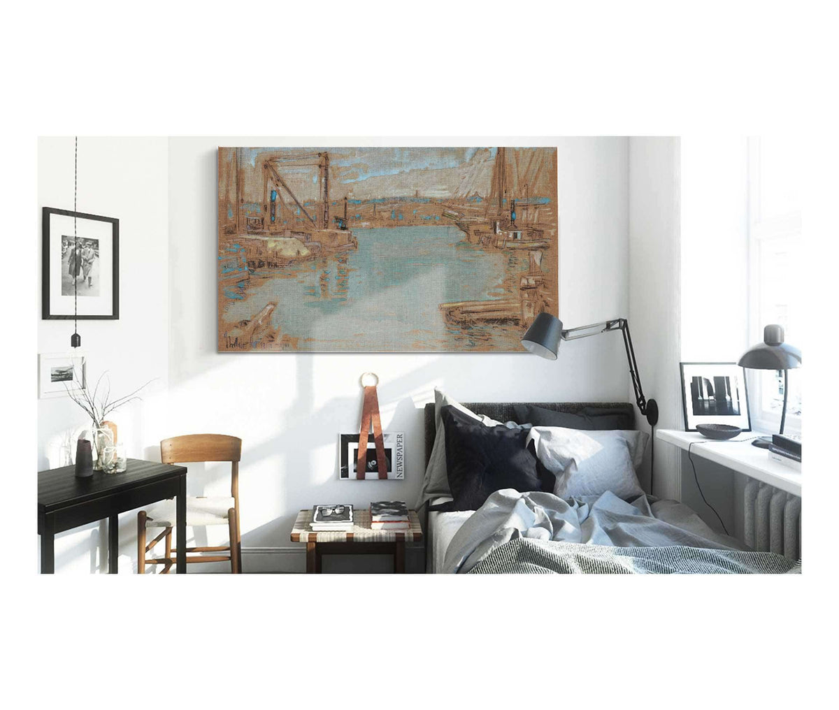 North River Dock New York by Childe Hassam