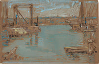 North River Dock New York by Childe Hassam