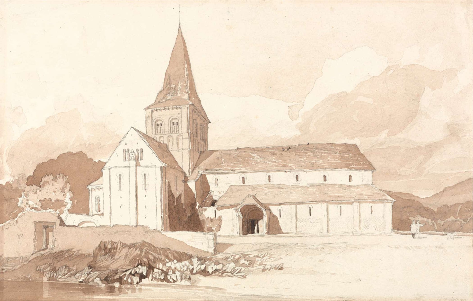 Notre Dame Sur Leau Domfront Normandy by John Sell Cotman