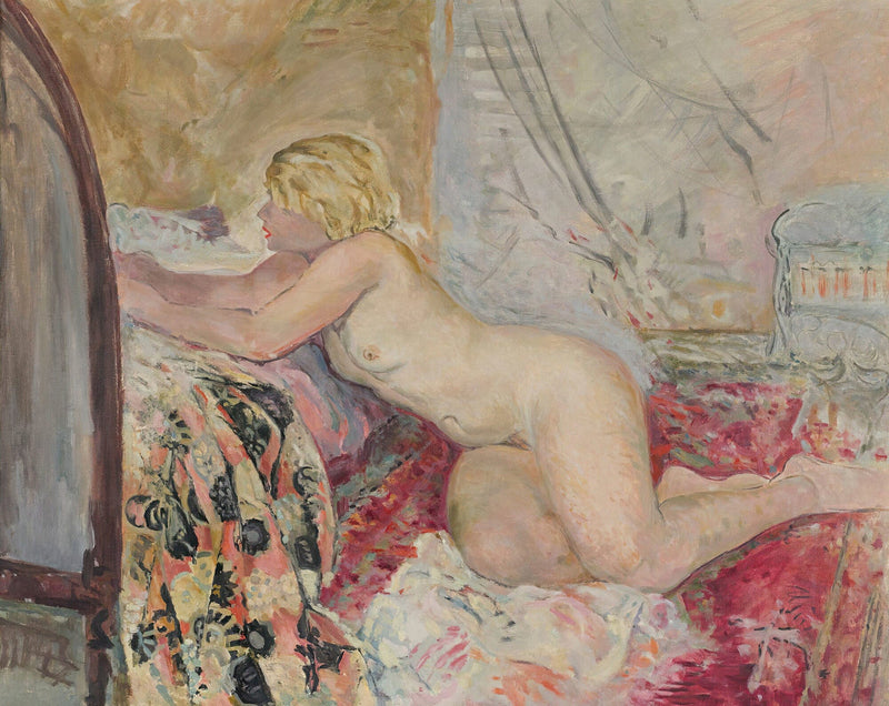 Nu Allonge Contre Un Lit by Henri Lebasque