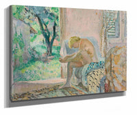 Nu Assis Sur Un Canape Pres De La Fenetre by Henri Lebasque