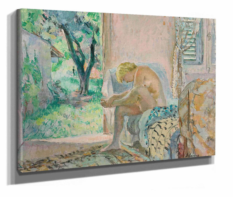 Nu Assis Sur Un Canape Pres De La Fenetre by Henri Lebasque