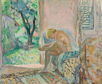 Nu Assis Sur Un Canape Pres De La Fenetre by Henri Lebasque