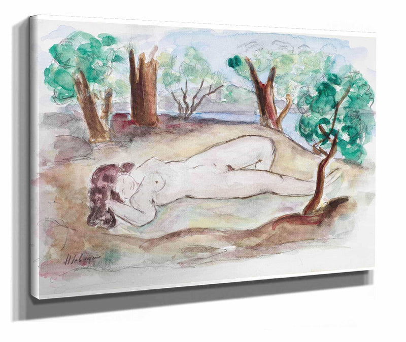 Nu Couche Dans Un Paysage A Saint Tropez by Henri Lebasque