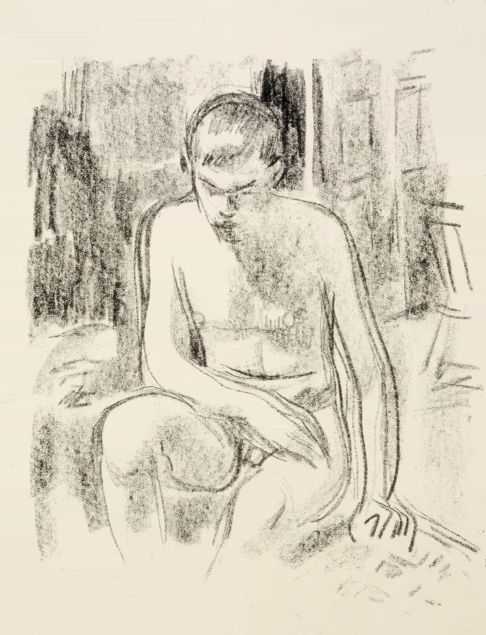 Nude Boy Seated by Magnus Enckell